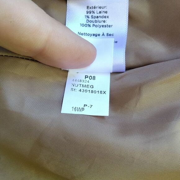 Talbots Petite Women's Nutmeg Color Wool Flouncy A-Line Skirt Size 16 Petite - Picture 7 of 7